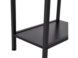 "Living & Home Office Desk with Raised Monitor Stand & Shelves Black " - thumbnail 6