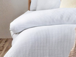 Yard Chunky Waffle Duvet Cover Set White-Double - thumbnail 5