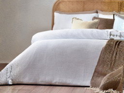 Yard Chunky Waffle Duvet Cover Set White-Double - thumbnail 3