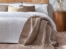 Yard Chunky Waffle Duvet Cover Set White-Double - thumbnail 4