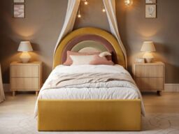 Flair Ava Single Velvet Ottoman Bed Mustard - thumbnail 3