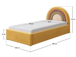 Flair Ava Single Velvet Ottoman Bed Mustard - thumbnail 7