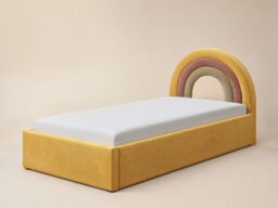 Flair Ava Single Velvet Ottoman Bed Mustard - thumbnail 5