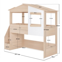Flair Dreamland House Staircase Mid Sleeper Oak & White - thumbnail 6