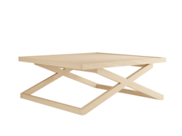 LPD Sage Large Coffee Table Square Natural Oak Veneer Wooden - thumbnail 4