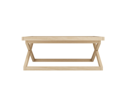 LPD Sage Large Coffee Table Square Natural Oak Veneer Wooden - thumbnail 3