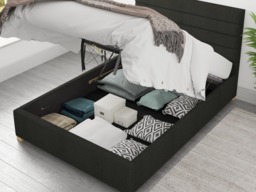 Aspire Kelly Ottoman Bed Saxon Twill Charcoal - SuperKing - thumbnail 4