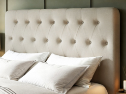 Flair Marley Buttoned Headboard Double Ottoman Bed Beige Linen - thumbnail 4