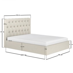 Flair Marley Buttoned Headboard Double Ottoman Bed Beige Linen - thumbnail 7
