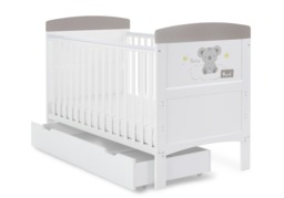 Obaby Grace Inspire Cot Bed & Under Drawer - Hello World Koala Grey - thumbnail 2