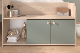Parisot Jade Single Wooden Cabin Bed Frame with Storage – Oak - thumbnail 4