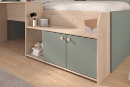Parisot Jade Single Wooden Cabin Bed Frame with Storage – Oak - thumbnail 2