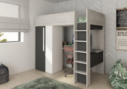 Trasman Mont Blanc High Sleeper Loft Bed with Desk and Wardrobe - thumbnail 3
