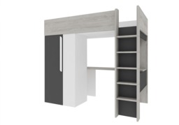 Trasman Mont Blanc High Sleeper Loft Bed with Desk and Wardrobe - thumbnail 4