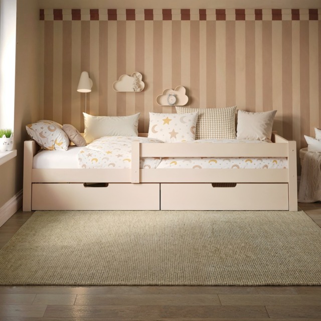 Flair Milo Single Bed with Storage Pine Warm Beige - image 1