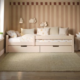 Flair Milo Single Bed with Storage Pine Warm Beige