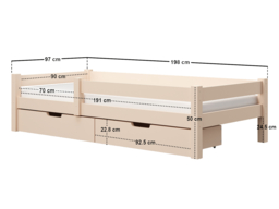 Flair Milo Single Bed with Storage Pine Warm Beige - thumbnail 6