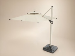 SOLACE+CO Soleil 3m Square Garden Parasol with Solar LED Lights Beige - thumbnail 7