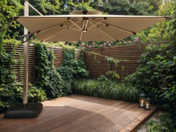 SOLACE+CO Soleil 3m Square Garden Parasol with Solar LED Lights Beige - thumbnail 3