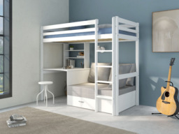 Thuka Hit 9 Single High Sleeper Bed with Desk & Sofa Whitewash - thumbnail 4