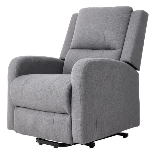 Living & Home Single Recliner Armchair with Massage and Heat Linen Push Back Reclining Chair Grey - image 1