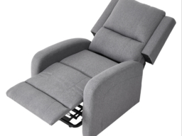 Living & Home Single Recliner Armchair with Massage and Heat Linen Push Back Reclining Chair Grey - thumbnail 2