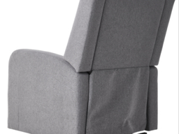 Living & Home Single Recliner Armchair with Massage and Heat Linen Push Back Reclining Chair Grey - thumbnail 5