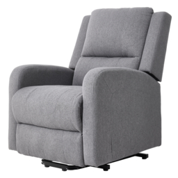 Living & Home Single Recliner Armchair with Massage and Heat Linen Push Back Reclining Chair Grey - thumbnail 1