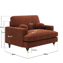 SOLACE+CO Addison Loveseat & Footstool Bundle Orange Chenille - thumbnail 5