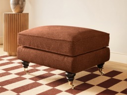 SOLACE+CO Addison Loveseat & Footstool Bundle Orange Chenille - thumbnail 2