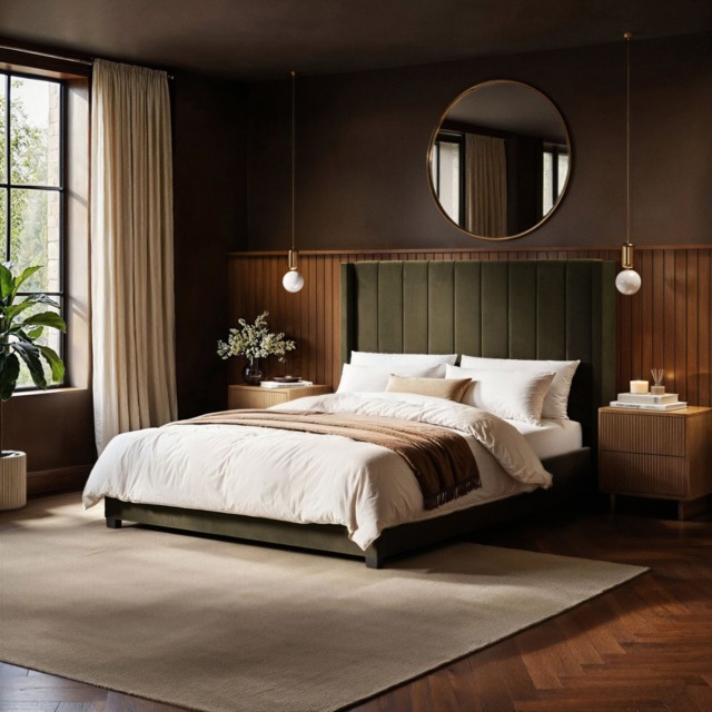 Flair Tiggy Double Ottoman Bed with Winged Headboard Khaki Velvet - image 1