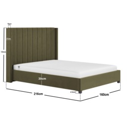 Flair Tiggy Double Ottoman Bed with Winged Headboard Khaki Velvet - thumbnail 6