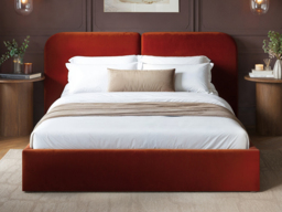 SOLACE+CO Lena Ottoman Bed Burnt Orange Velvet Double - thumbnail 2
