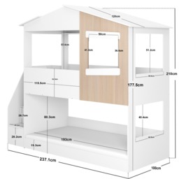 Flair Dreamland House Staircase Bunk White & Oak - thumbnail 6