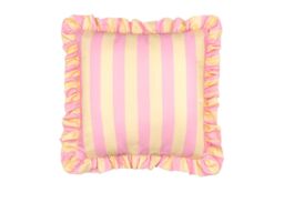 Furn Palm Royale 50 x 50cm Stripe Ruffle Outdoor Cushion Polyester-Yellow & Pink - thumbnail 2