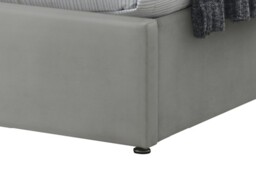 Sareer Flat-Pack Divan Bed Base Double Light Grey Velvet - thumbnail 6