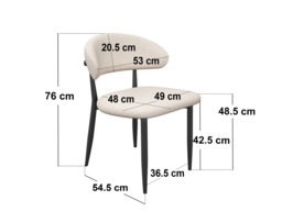 SOLACE+CO Varm & Cyra Dining Table Set with Beige Chenille Chairs Table + 4 Chairs-Walnut - thumbnail 6
