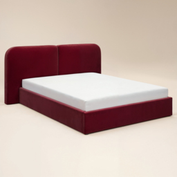 SOLACE+CO Lena Ottoman Bed Burgundy Velvet Kingsize - thumbnail 5