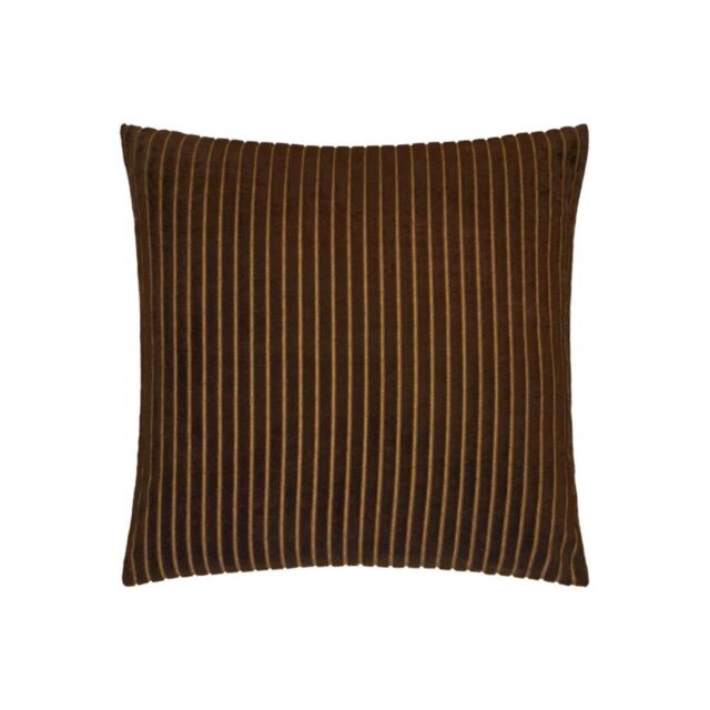Paoletti Savoy Stripe 50 x 50cm Cushion Velvet -Chocolate-Polyester - image 1