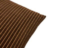 Paoletti Savoy Stripe 50 x 50cm Cushion Velvet -Chocolate-Polyester - thumbnail 3
