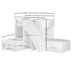 Flair Mason Staircase Triple Sleeper with Storage White - thumbnail 6