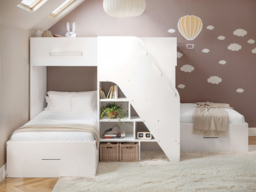 Flair Mason Staircase Triple Sleeper with Storage White - thumbnail 2
