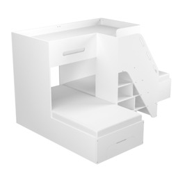 Flair Mason Staircase Triple Sleeper with Storage White - thumbnail 3