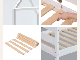 Hoppekids Shorty Housebed with Safety Rail and Drawers White - thumbnail 5