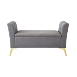 GFW Pettine Fabric Ottoman Storage Bench - Grey - thumbnail 5