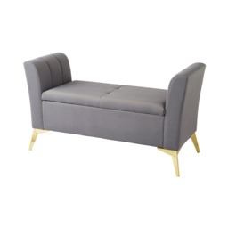 GFW Pettine Fabric Ottoman Storage Bench - Grey - thumbnail 4