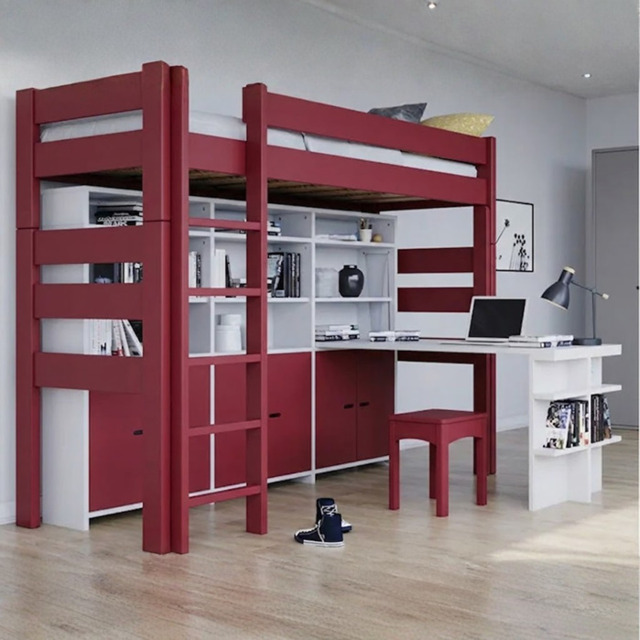 Mathy by Bols Dominique 186 High Sleeper with Bookcase-Marsala - image 1