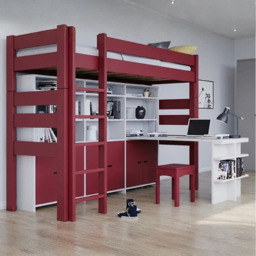 Mathy by Bols Dominique 186 High Sleeper with Bookcase-Marsala - thumbnail 1