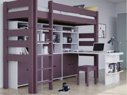 Mathy by Bols Dominique 186 High Sleeper with Bookcase-Marsala - thumbnail 5