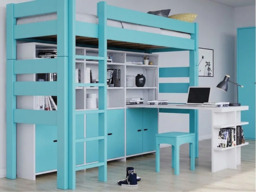 Mathy by Bols Dominique 186 High Sleeper with Bookcase-Marsala - thumbnail 4